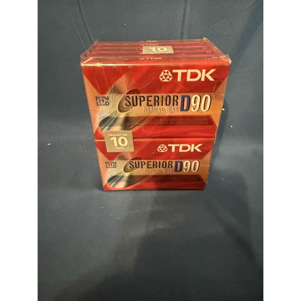 TDK Superior Audio Blank Cassette Tapes Normal Bias D-90 New Sealed 10 Pack